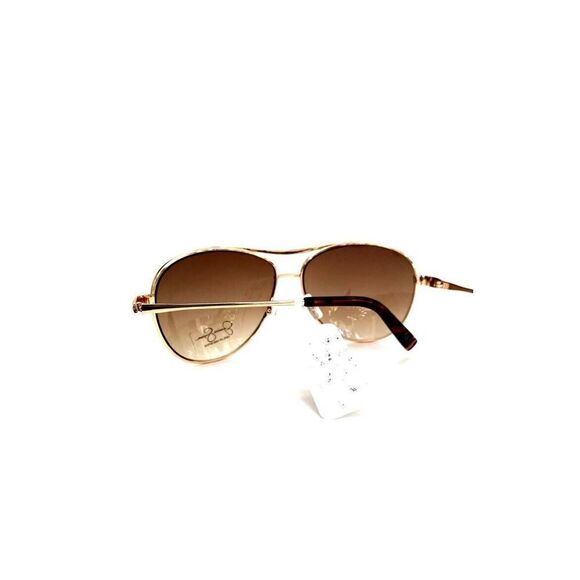 Jessica Simpson J106 GLD Aviator Sunglasses Gold Tone Brown Sunnies Shades - Picture 12 of 13